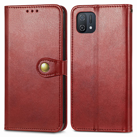 Custodia Portafoglio In Pelle Cover con Supporto S05D per Oppo A16e Rosso