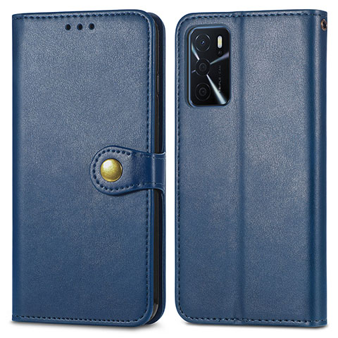 Custodia Portafoglio In Pelle Cover con Supporto S05D per Oppo A16s Blu