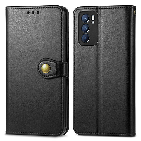 Custodia Portafoglio In Pelle Cover con Supporto S05D per Oppo Reno6 5G Nero