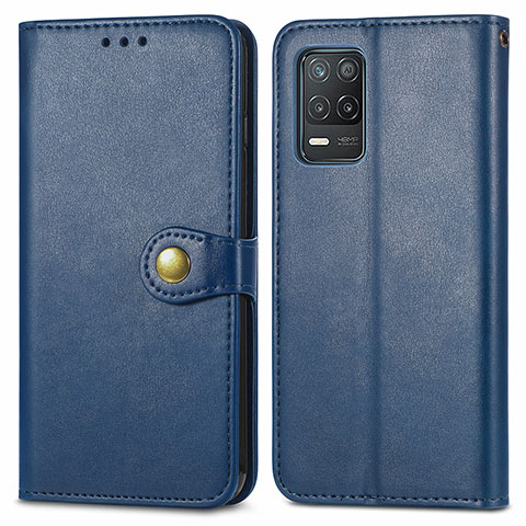 Custodia Portafoglio In Pelle Cover con Supporto S05D per Realme 8 5G Blu