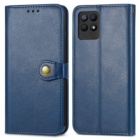 Custodia Portafoglio In Pelle Cover con Supporto S05D per Realme 8i Blu