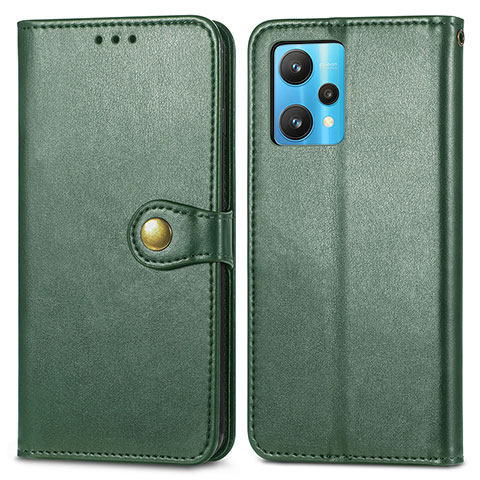 Custodia Portafoglio In Pelle Cover con Supporto S05D per Realme 9 4G Verde