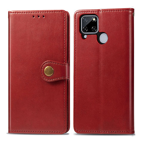 Custodia Portafoglio In Pelle Cover con Supporto S05D per Realme C12 Rosso