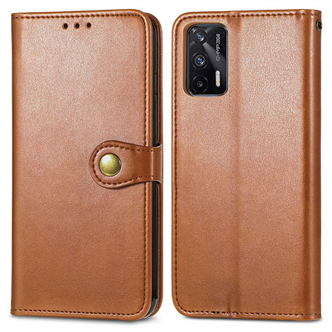 Custodia Portafoglio In Pelle Cover con Supporto S05D per Realme GT Neo 2T 5G Marrone