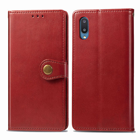 Custodia Portafoglio In Pelle Cover con Supporto S05D per Samsung Galaxy A02 Rosso