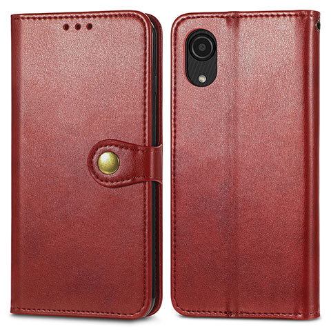 Custodia Portafoglio In Pelle Cover con Supporto S05D per Samsung Galaxy A03 Core Rosso