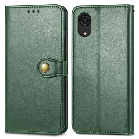 Custodia Portafoglio In Pelle Cover con Supporto S05D per Samsung Galaxy A03 Core Verde