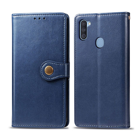 Custodia Portafoglio In Pelle Cover con Supporto S05D per Samsung Galaxy A11 Blu