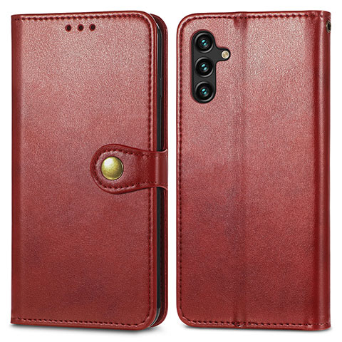 Custodia Portafoglio In Pelle Cover con Supporto S05D per Samsung Galaxy A13 5G Rosso