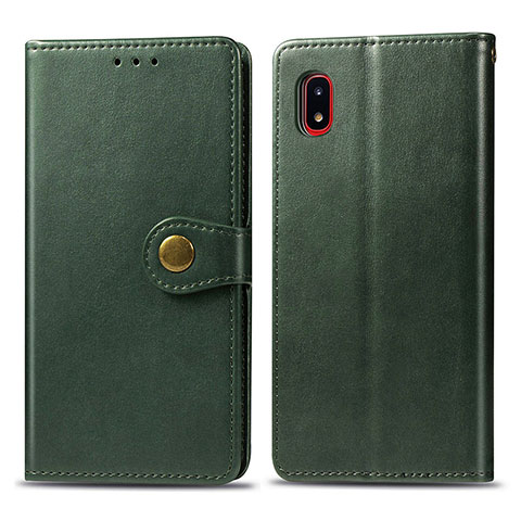 Custodia Portafoglio In Pelle Cover con Supporto S05D per Samsung Galaxy A20 SC-02M SCV46 Verde