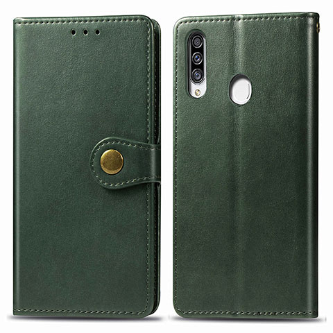 Custodia Portafoglio In Pelle Cover con Supporto S05D per Samsung Galaxy A20s Verde