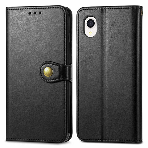 Custodia Portafoglio In Pelle Cover con Supporto S05D per Samsung Galaxy A22 5G SC-56B Nero