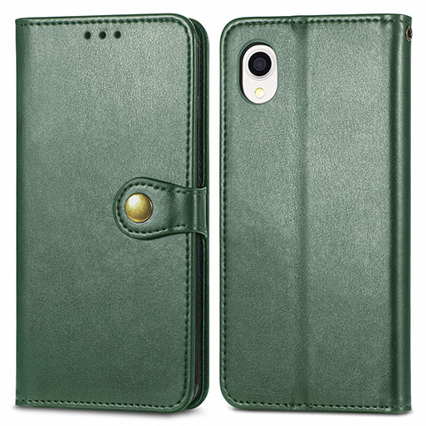 Custodia Portafoglio In Pelle Cover con Supporto S05D per Samsung Galaxy A22 5G SC-56B Verde