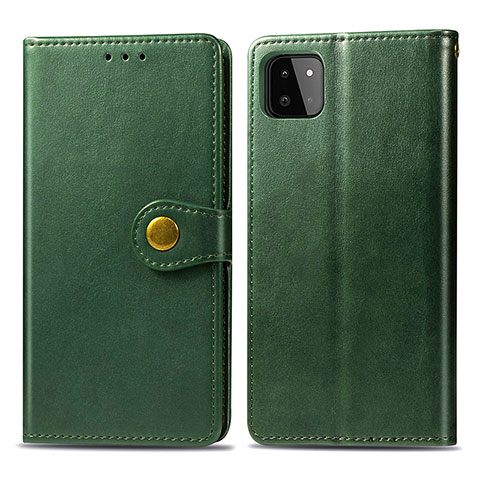 Custodia Portafoglio In Pelle Cover con Supporto S05D per Samsung Galaxy A22 5G Verde