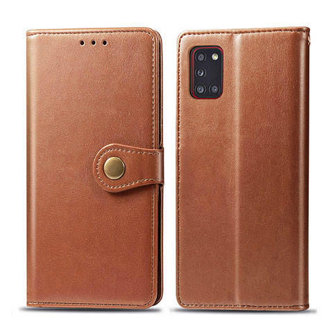 Custodia Portafoglio In Pelle Cover con Supporto S05D per Samsung Galaxy A31 Marrone