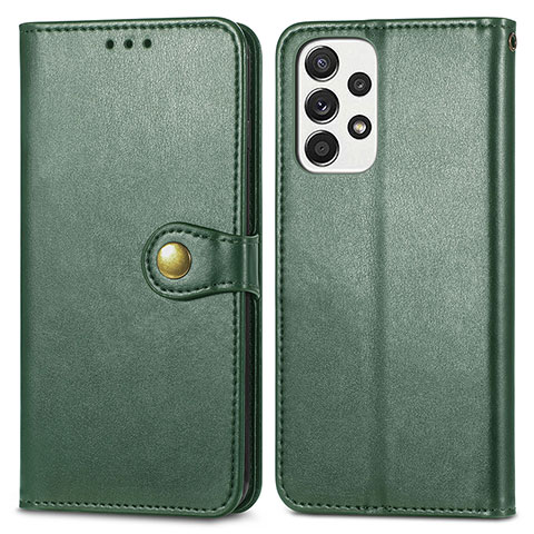 Custodia Portafoglio In Pelle Cover con Supporto S05D per Samsung Galaxy A33 5G Verde