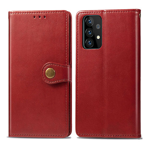 Custodia Portafoglio In Pelle Cover con Supporto S05D per Samsung Galaxy A52 4G Rosso