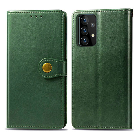 Custodia Portafoglio In Pelle Cover con Supporto S05D per Samsung Galaxy A52 4G Verde