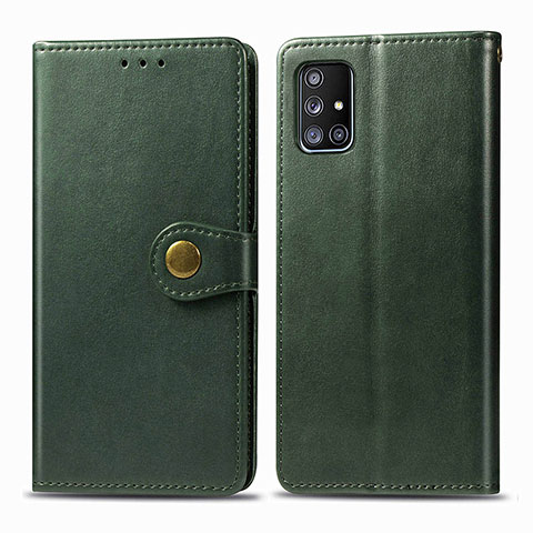 Custodia Portafoglio In Pelle Cover con Supporto S05D per Samsung Galaxy A71 5G Verde