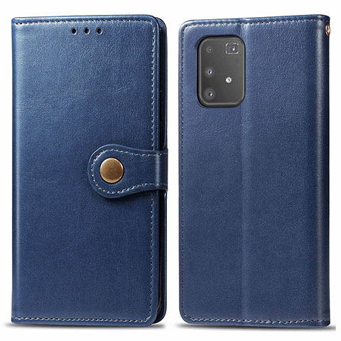 Custodia Portafoglio In Pelle Cover con Supporto S05D per Samsung Galaxy A91 Blu