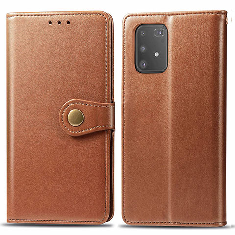 Custodia Portafoglio In Pelle Cover con Supporto S05D per Samsung Galaxy A91 Marrone