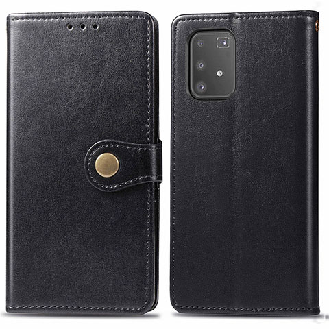 Custodia Portafoglio In Pelle Cover con Supporto S05D per Samsung Galaxy A91 Nero