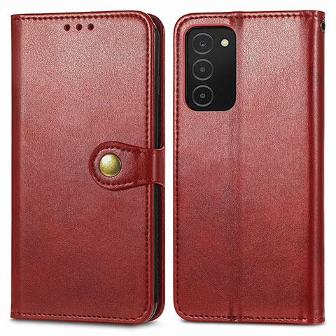 Custodia Portafoglio In Pelle Cover con Supporto S05D per Samsung Galaxy F02S SM-E025F Rosso