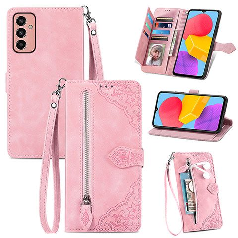 Custodia Portafoglio In Pelle Cover con Supporto S05D per Samsung Galaxy F13 4G Rosa