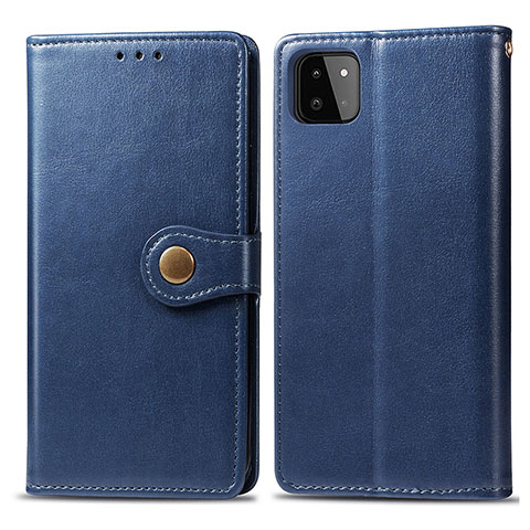 Custodia Portafoglio In Pelle Cover con Supporto S05D per Samsung Galaxy F42 5G Blu