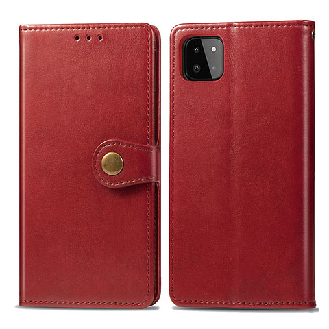 Custodia Portafoglio In Pelle Cover con Supporto S05D per Samsung Galaxy F42 5G Rosso