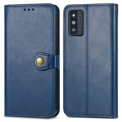 Custodia Portafoglio In Pelle Cover con Supporto S05D per Samsung Galaxy F52 5G Blu