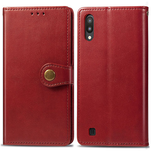 Custodia Portafoglio In Pelle Cover con Supporto S05D per Samsung Galaxy M10 Rosso