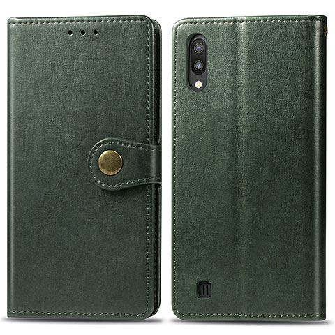 Custodia Portafoglio In Pelle Cover con Supporto S05D per Samsung Galaxy M10 Verde