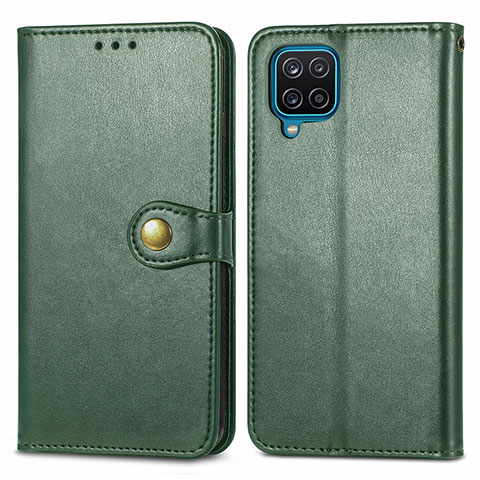 Custodia Portafoglio In Pelle Cover con Supporto S05D per Samsung Galaxy M12 Verde
