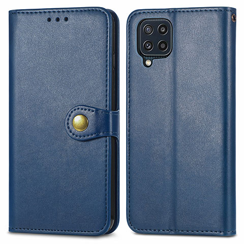 Custodia Portafoglio In Pelle Cover con Supporto S05D per Samsung Galaxy M32 4G Blu