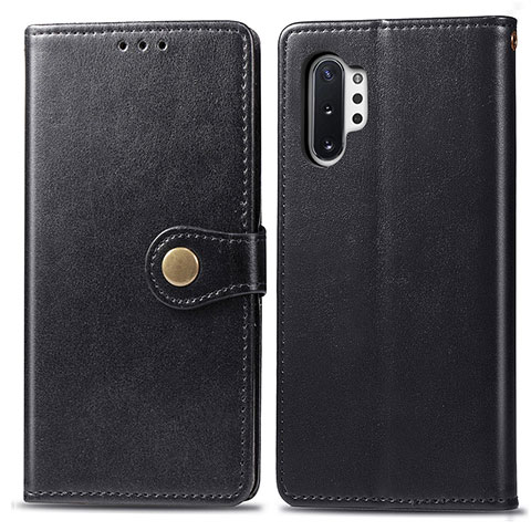 Custodia Portafoglio In Pelle Cover con Supporto S05D per Samsung Galaxy Note 10 Plus 5G Nero