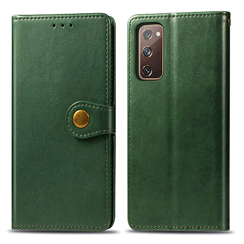 Custodia Portafoglio In Pelle Cover con Supporto S05D per Samsung Galaxy S20 FE 5G Verde