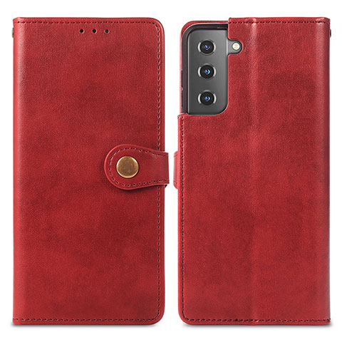 Custodia Portafoglio In Pelle Cover con Supporto S05D per Samsung Galaxy S21 5G Rosso