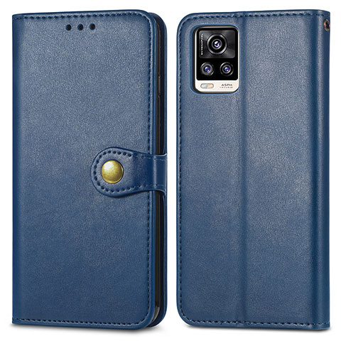 Custodia Portafoglio In Pelle Cover con Supporto S05D per Vivo V20 (2021) Blu