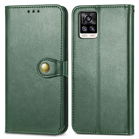 Custodia Portafoglio In Pelle Cover con Supporto S05D per Vivo V20 Verde