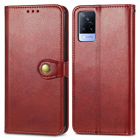 Custodia Portafoglio In Pelle Cover con Supporto S05D per Vivo V21s 5G Rosso