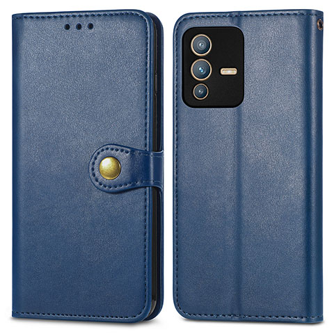 Custodia Portafoglio In Pelle Cover con Supporto S05D per Vivo V23 Pro 5G Blu