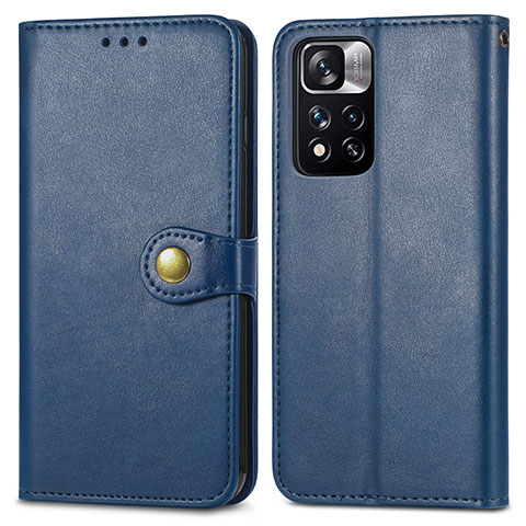 Custodia Portafoglio In Pelle Cover con Supporto S05D per Xiaomi Mi 11i 5G (2022) Blu