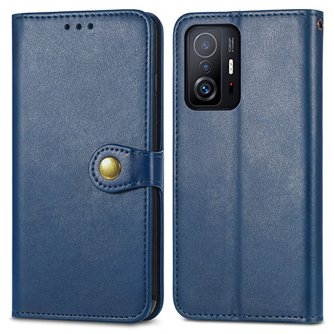 Custodia Portafoglio In Pelle Cover con Supporto S05D per Xiaomi Mi 11T 5G Blu