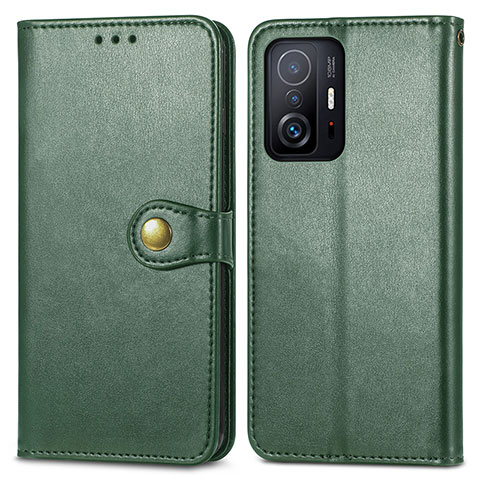 Custodia Portafoglio In Pelle Cover con Supporto S05D per Xiaomi Mi 11T 5G Verde