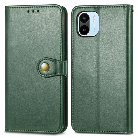 Custodia Portafoglio In Pelle Cover con Supporto S05D per Xiaomi Poco C51 Verde