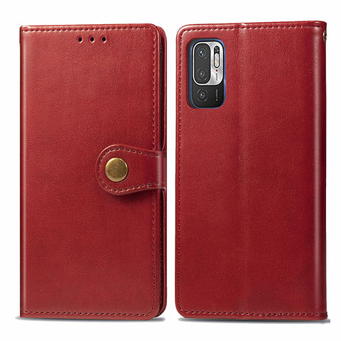 Custodia Portafoglio In Pelle Cover con Supporto S05D per Xiaomi POCO M3 Pro 5G Rosso