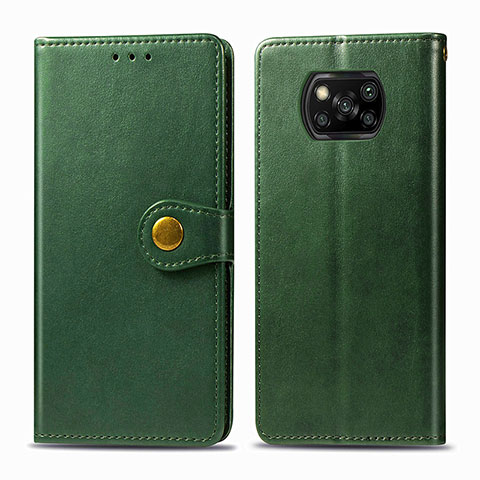 Custodia Portafoglio In Pelle Cover con Supporto S05D per Xiaomi Poco X3 Pro Verde