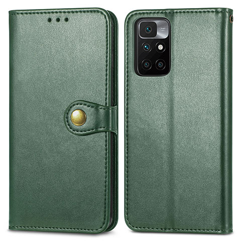 Custodia Portafoglio In Pelle Cover con Supporto S05D per Xiaomi Redmi 10 4G Verde