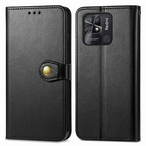 Custodia Portafoglio In Pelle Cover con Supporto S05D per Xiaomi Redmi 10 India Nero